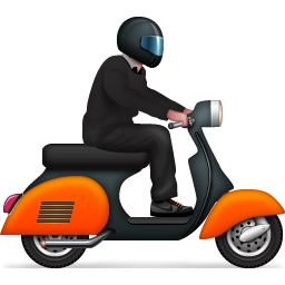 man on scooter